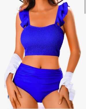 ChiaoLezhee Modest Swimsuits for Women Teen Girls, Cute High Waisted Tummy Contr